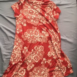 Hawaiian flower printed dress
